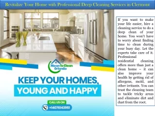 Revitalize Your Home with Professional Deep Cleaning Services in Clermont