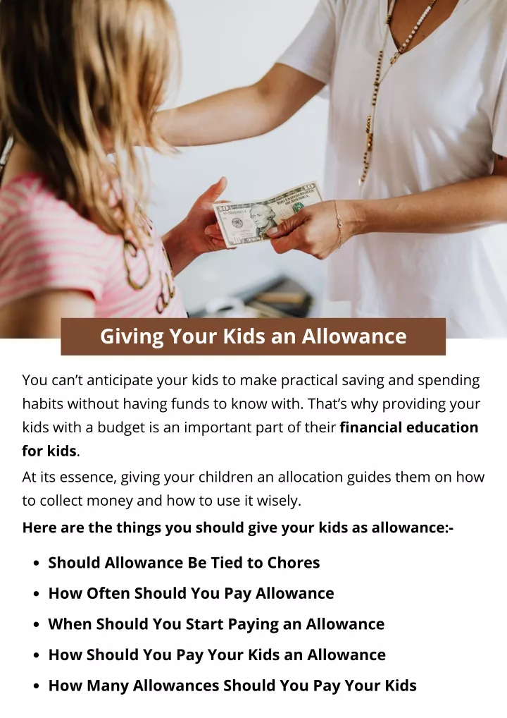 giving your kids an allowance