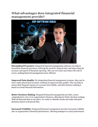 what advantages does integrated financial