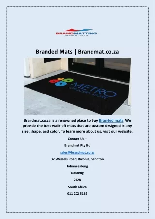 Branded Mats | Brandmat.co.za