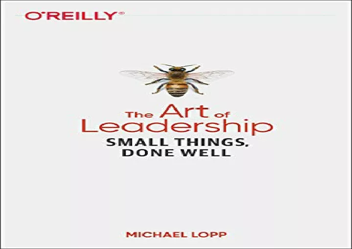 download pdf the art of leadership small things