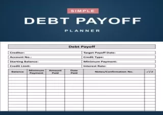 [READ PDF] Debt Payoff Planner: Simple Debt Payoff Tracker: That Helps You Contr