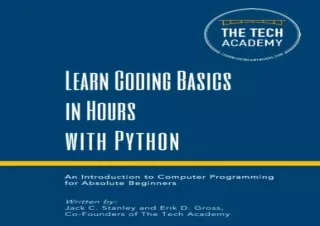 [DOWNLOAD PDF] Learn Coding Basics in Hours with Python android