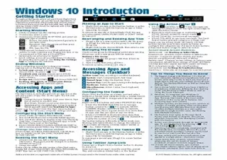[READ PDF] Windows 10 Introduction Quick Reference Guide (Cheat Sheet of Instruc