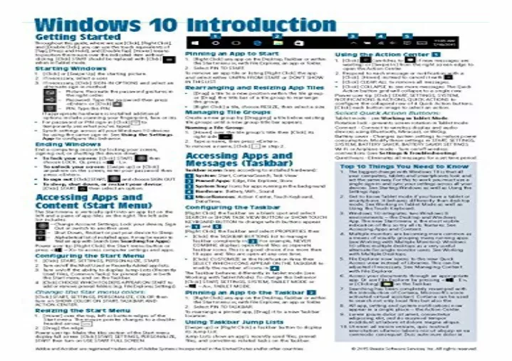 read pdf windows 10 introduction quick reference