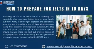 how to prepare for ielts in 10 days