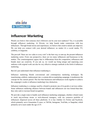 know Influencer marketing