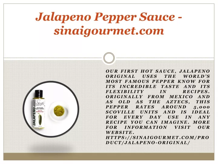 jalapeno pepper sauce sinaigourmet com