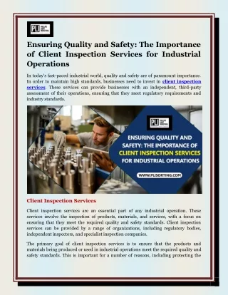 ensuring quality and safety the importance