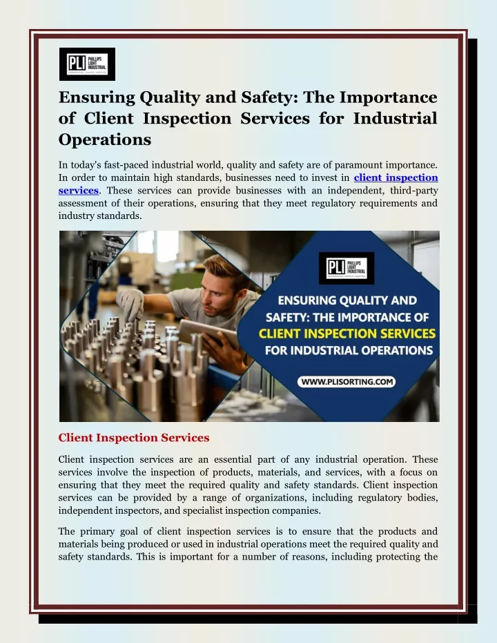 ensuring quality and safety the importance