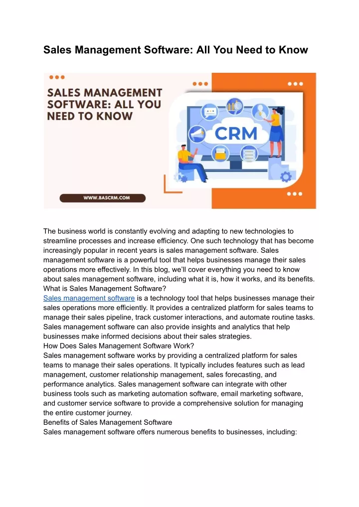 sales management software all you need to know