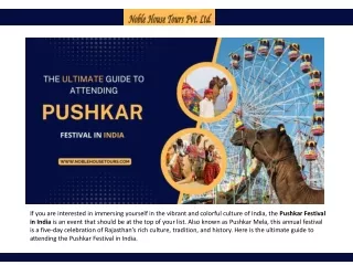 The Ultimate Guide to Attending Pushkar Festival in India