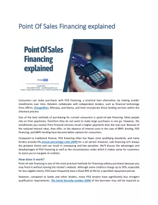 point of sales financing explained point of sales