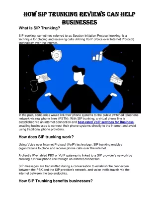 How SIP Trunking Reviews can help businesses