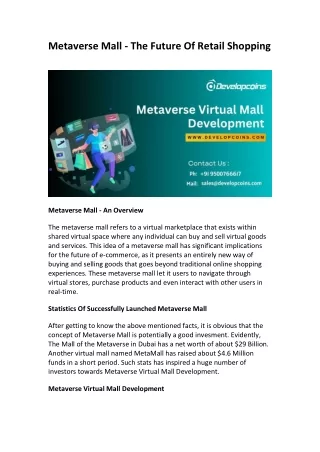 metaverse mall the future of retail shopping