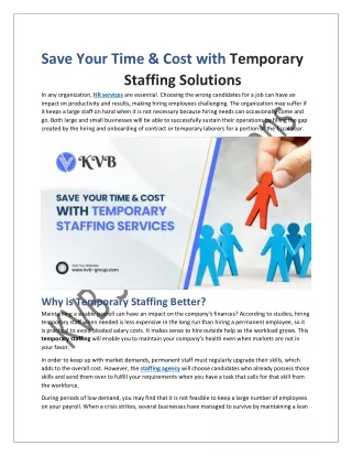 Save Your Time & Cost with Temporary Staffing Solutions