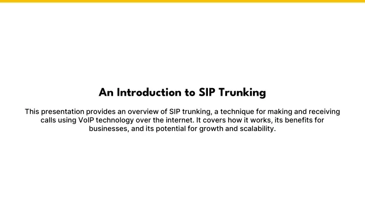 an introduction to sip trunking