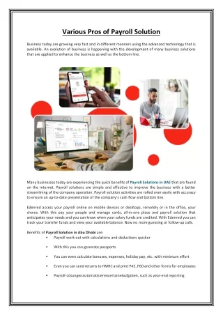 various pros of payroll solution