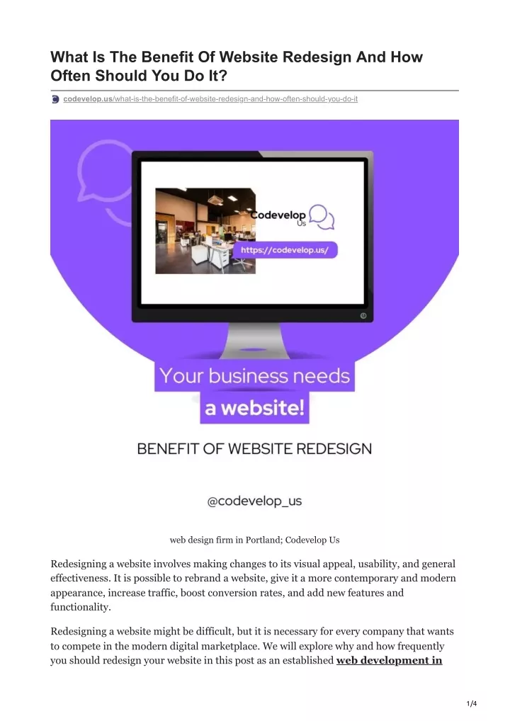 what is the benefit of website redesign