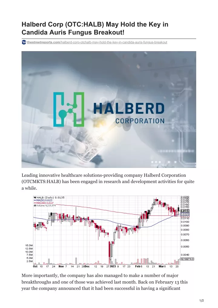 halberd corp otc halb may hold the key in candida