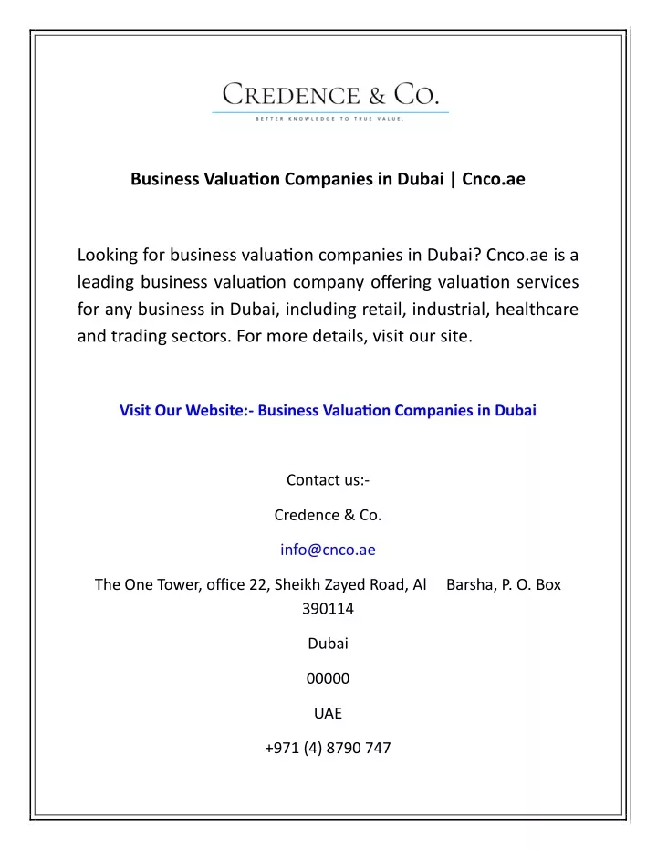 business valuation companies in dubai cnco ae