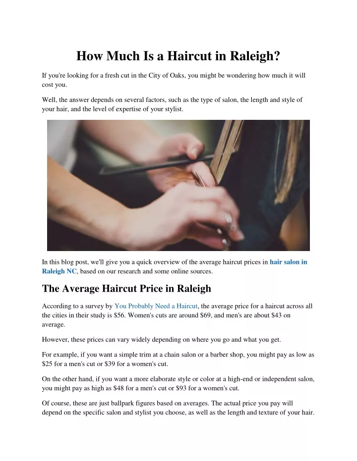 how much is a haircut in raleigh