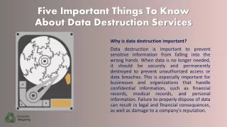 five important things to know about data destruction services