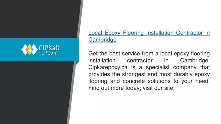 local epoxy flooring installation contractor