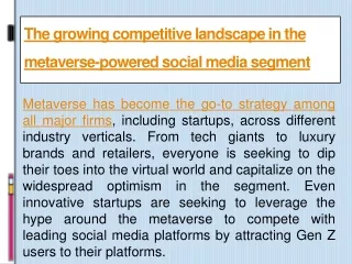 The growing competitive landscape in the metaverse-powered social media segment