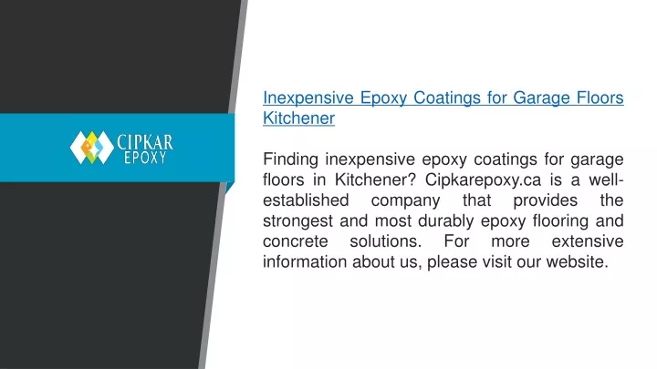 inexpensive epoxy coatings for garage floors