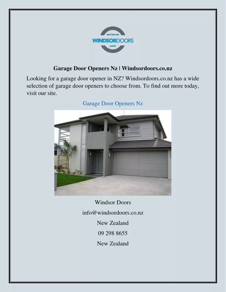 garage door openers nz windsordoors co nz