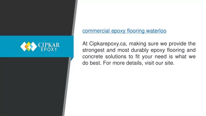 commercial epoxy flooring waterloo at cipkarepoxy