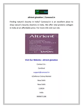altrient glutation caresoul in