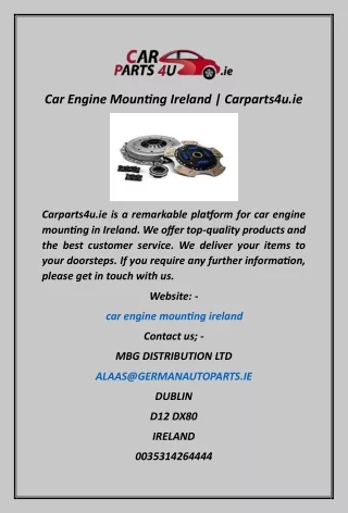 Car Engine Mounting Ireland  Carparts4u.ie