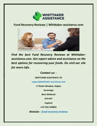 fund recovery reviews whittaker assistance com