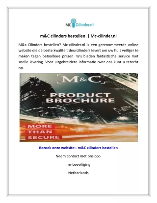m&C cilinders bestellen   Mc-cilinder.nl