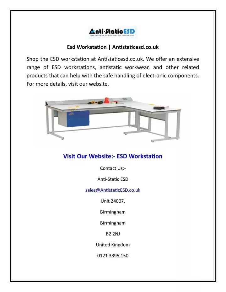 esd workstation antistaticesd co uk