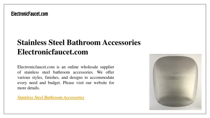 stainless steel bathroom accessories