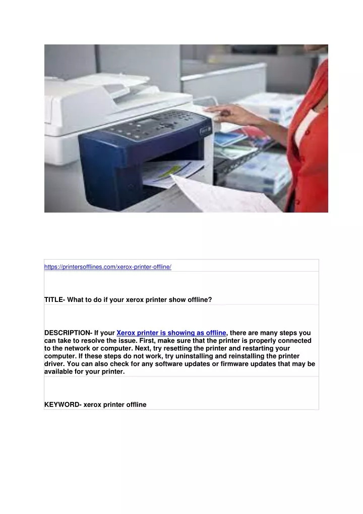 https printersofflines com xerox printer offline