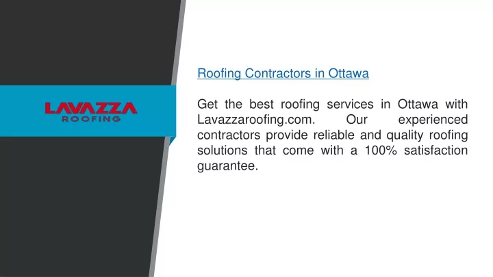 roofing contractors in ottawa get the best