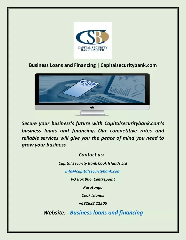 business loans and financing capitalsecuritybank