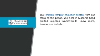 buy knights templar shoulder boards from