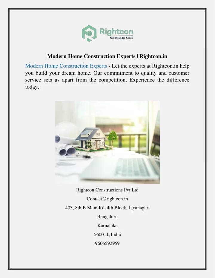 modern home construction experts rightcon in