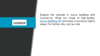 Luxury Bedding Uk  Luxurier.co