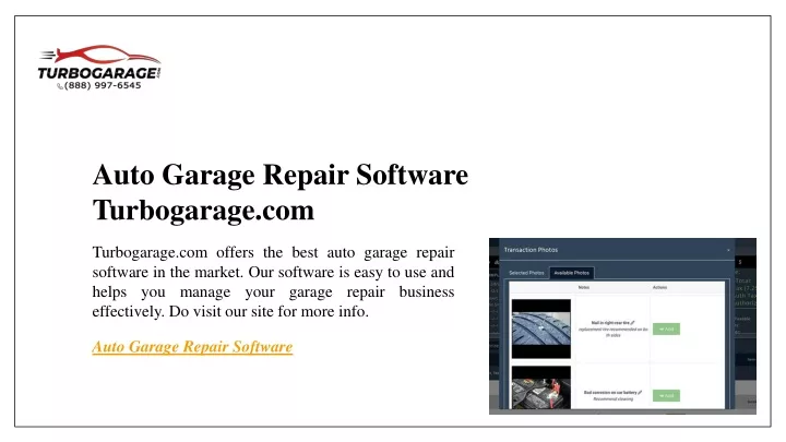 auto garage repair software turbogarage com