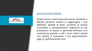 Personal Trainer Bitonto  joyfitnesscenter.com