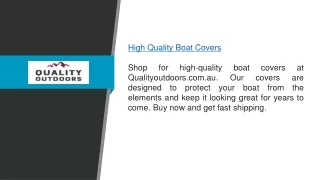 High Quality Boat Covers  Qualityoutdoors.com.au