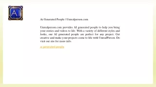Ai Generated People  Unrealperson.com