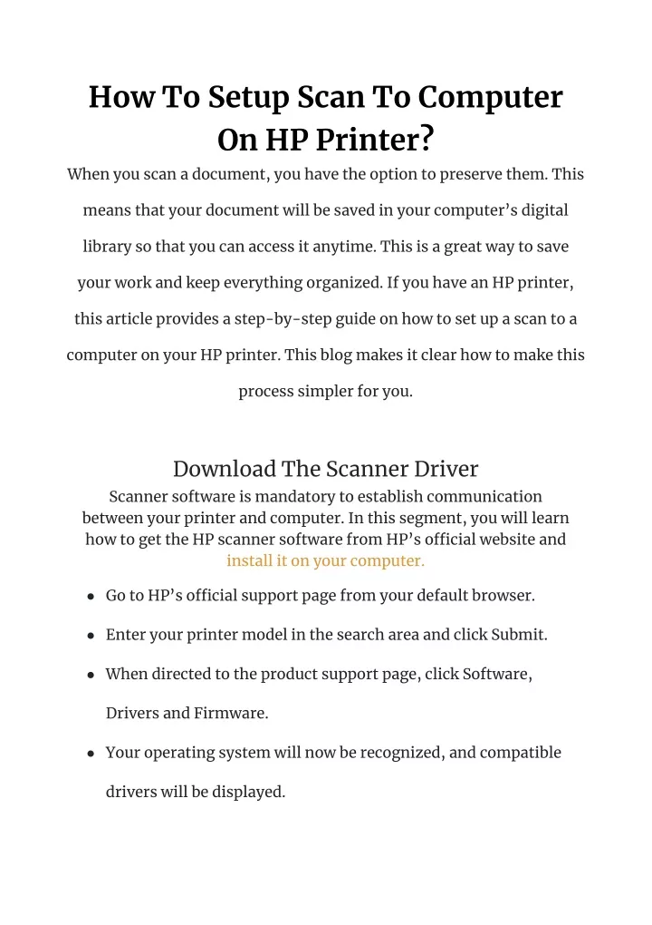 how to setup scan to computer on hp printer when