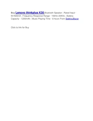 Buy Lenovo thinkplus K30 from Sobkisubazar
